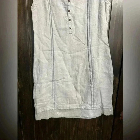 Yest Netherlands-Grey Crochet Linen Mini Dress-Size:6 - Picture 4 of 16